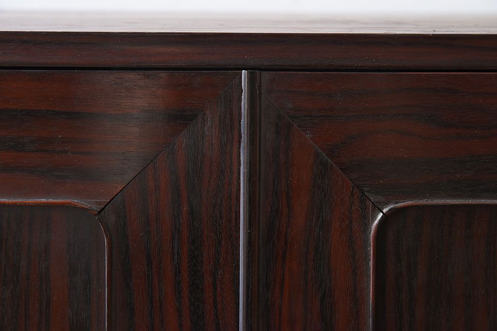 アンティーク家具　前面縞黒檀　衣装盆付き!小ぶりな観音箪笥(衣装箪笥)