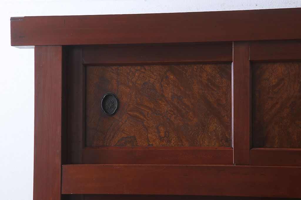 アンティーク家具　古民具・骨董　鏡板・前板欅材!味わい深いアンティーク金沢水屋箪笥