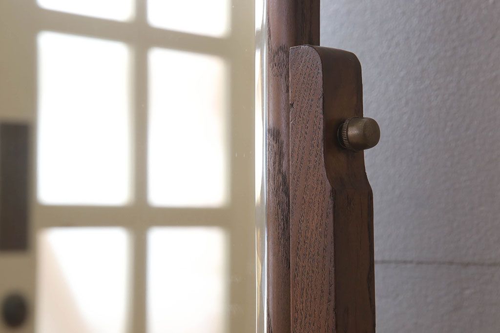 アンティーク雑貨　古い桑材製の上品なアンティーク姿見(ミラー・鏡)