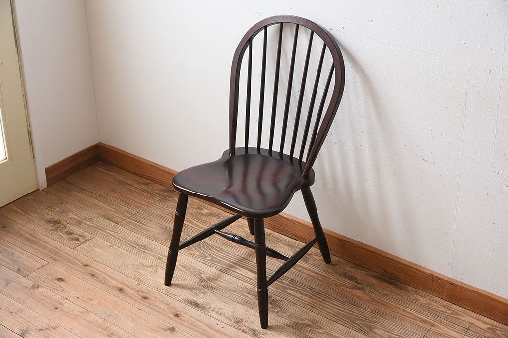 中古美品　松本民芸家具　#72 上品なリーチチェア(ダイニングチェア)(3)