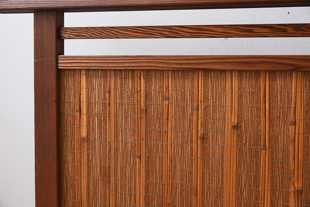 高級杉材製!和製アンティークの障子入り衝立(パーテーション)