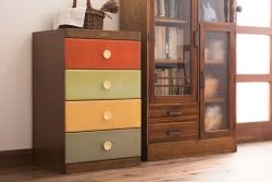 レトロ家具　昭和レトロ!カラフルなアンティークチェスト(引き出し)