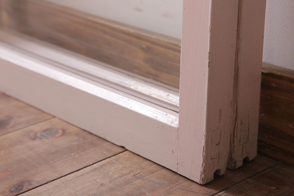 オリジナルペイント　檜材製のガラス戸2枚セット(引き戸・窓)(2)