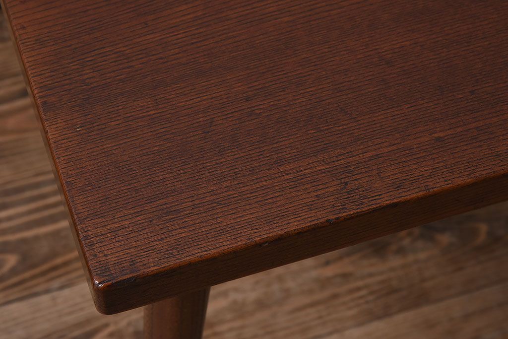 アンティーク家具　シンプルデザイン　天板欅材一枚板!おしゃれなサイドテーブル(カフェテーブル)