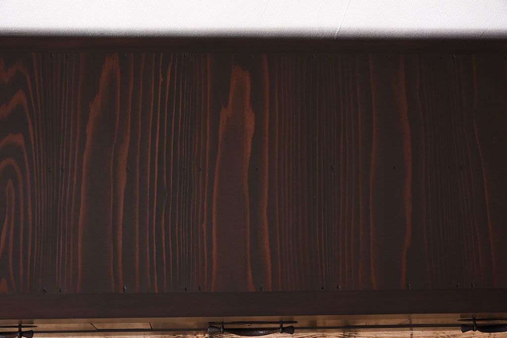 アンティーク家具　明治大正期　和製アンティークの九尺水屋箪笥ローボード(テレビ台、キャビネット、収納棚)