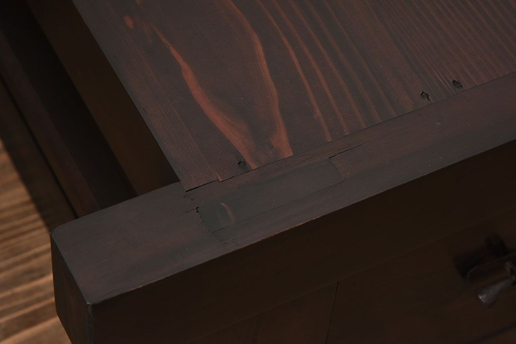 アンティーク家具　明治大正期　和製アンティークの九尺水屋箪笥ローボード(テレビ台、キャビネット、収納棚)