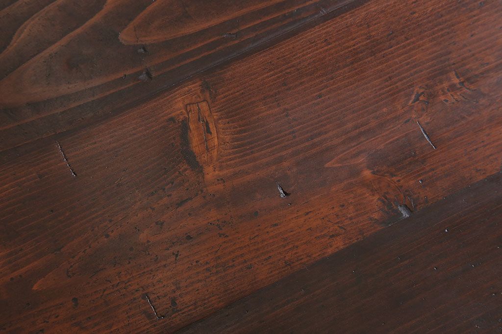 ラフジュ工房オリジナル　古材天板　引き出し付きダイニングテーブル