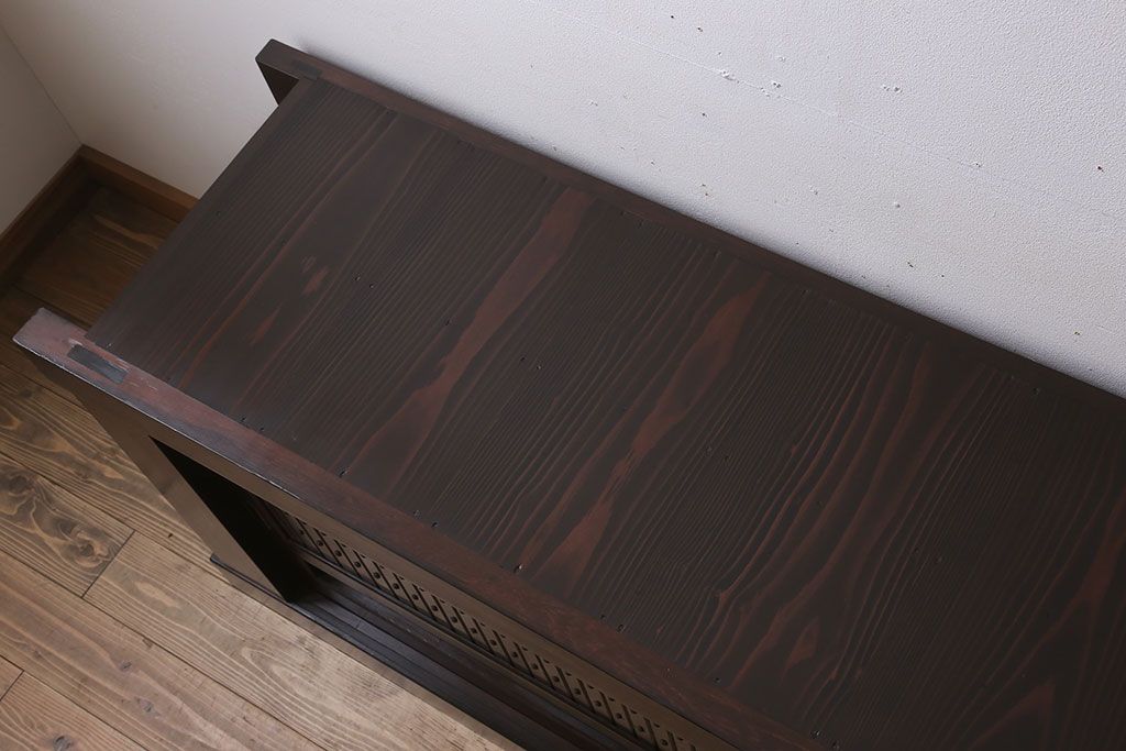 アンティーク家具　特大サイズ!アンティーク九尺水屋箪笥ローボード(テレビ台、キャビネット、収納棚)