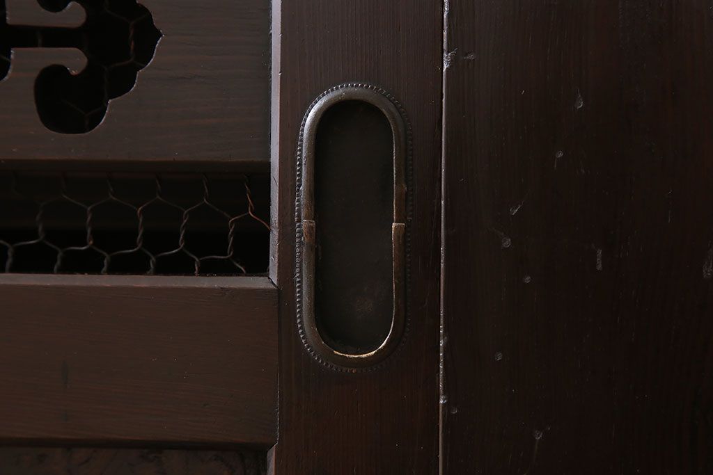 アンティーク家具　特大サイズ!アンティーク九尺水屋箪笥ローボード(テレビ台、キャビネット、収納棚)