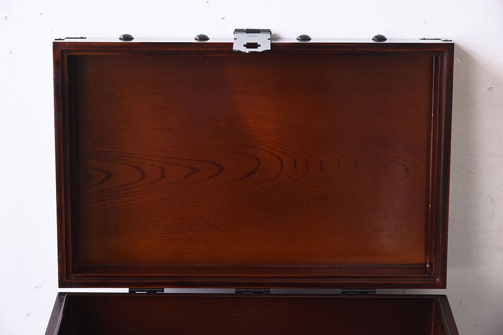 アンティーク雑貨　中古　金具付き千両箱(木箱・収納箱)