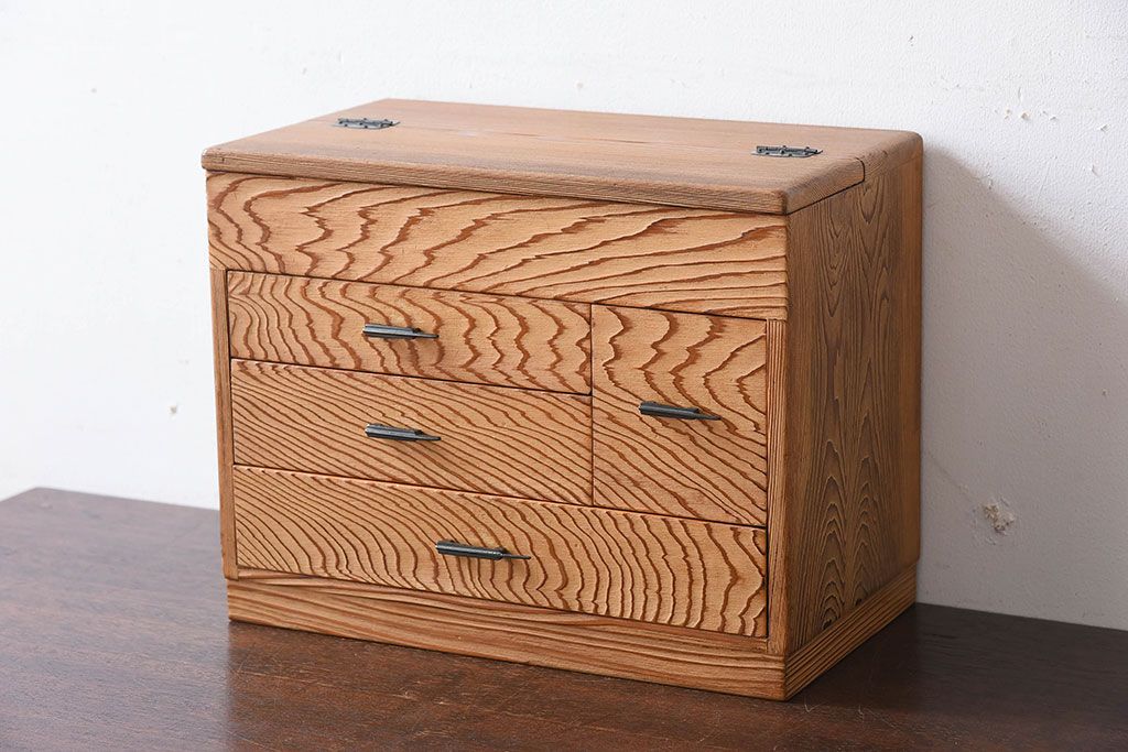 アンティーク雑貨 高級杉材 美しい木目の裁縫箱(小引き出し・小物入れ) | ラフジュ工房