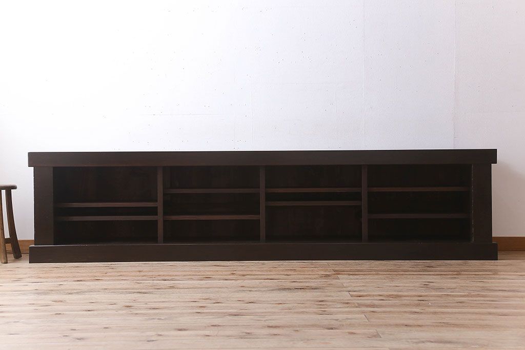 アンティーク家具　特大サイズ!アンティーク九尺水屋箪笥ローボード(2)(テレビ台、キャビネット、収納棚)