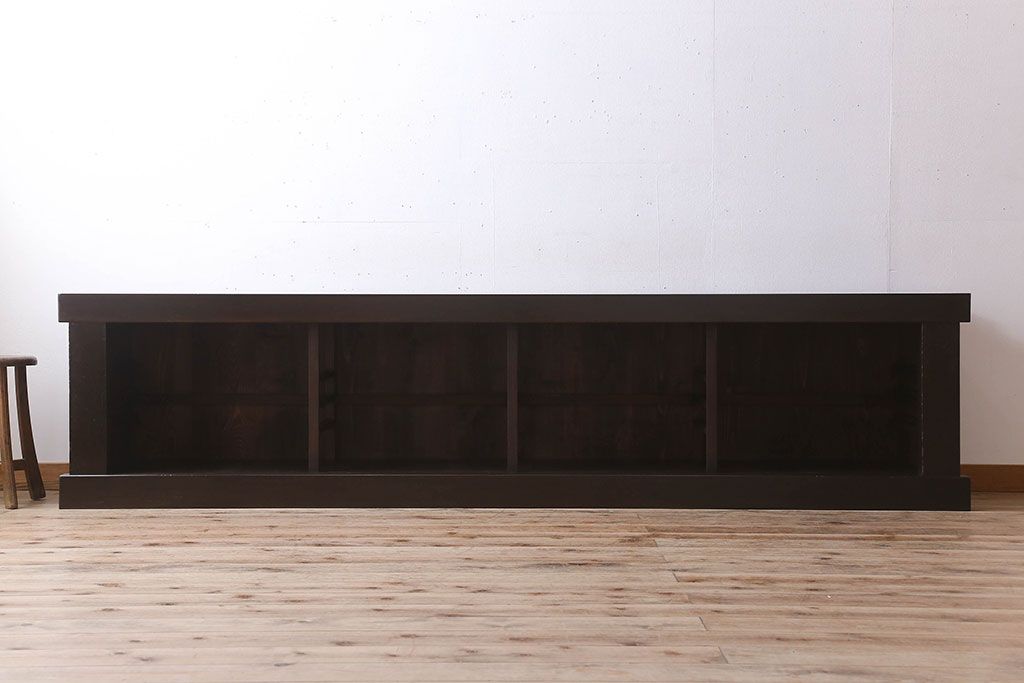 アンティーク家具　特大サイズ!アンティーク九尺水屋箪笥ローボード(2)(テレビ台、キャビネット、収納棚)