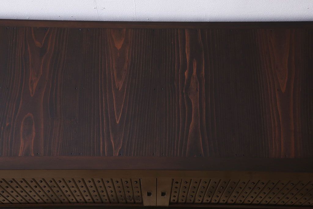 アンティーク家具　特大サイズ!アンティーク九尺水屋箪笥ローボード(2)(テレビ台、キャビネット、収納棚)