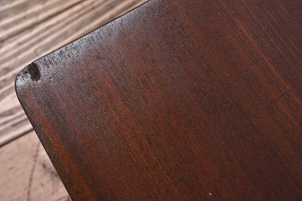 レトロ家具　栓材一枚板　レトロなアンティークちゃぶ台(飾り台)