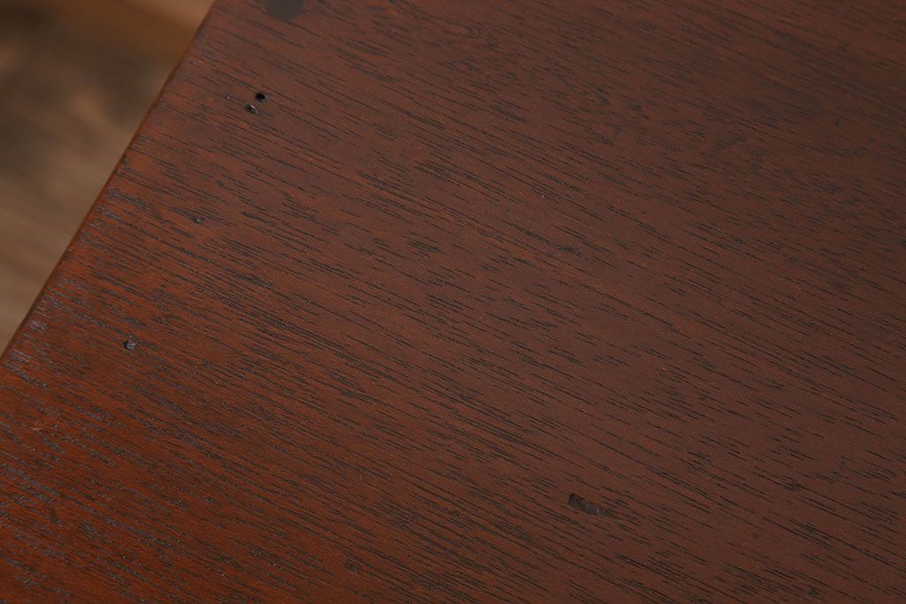 アンティーク家具　古い木製のシンプルなアンティーク薄型片袖机