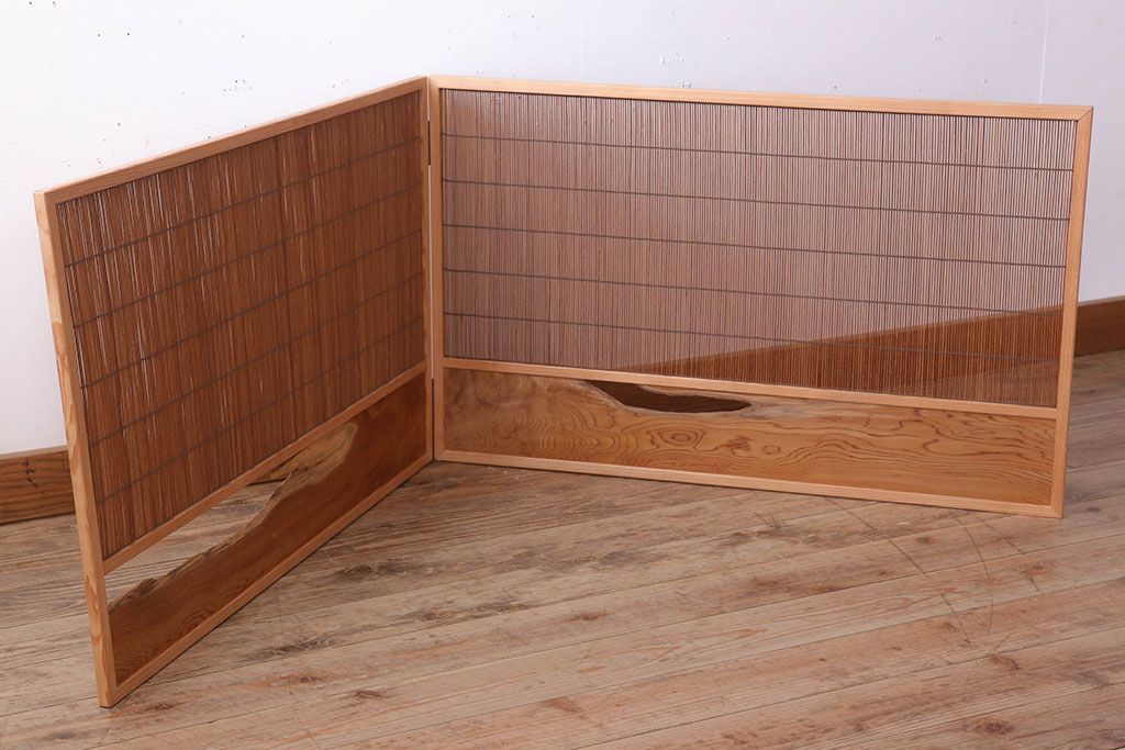 中古　杉材製の上品な衝立(パーテーション)