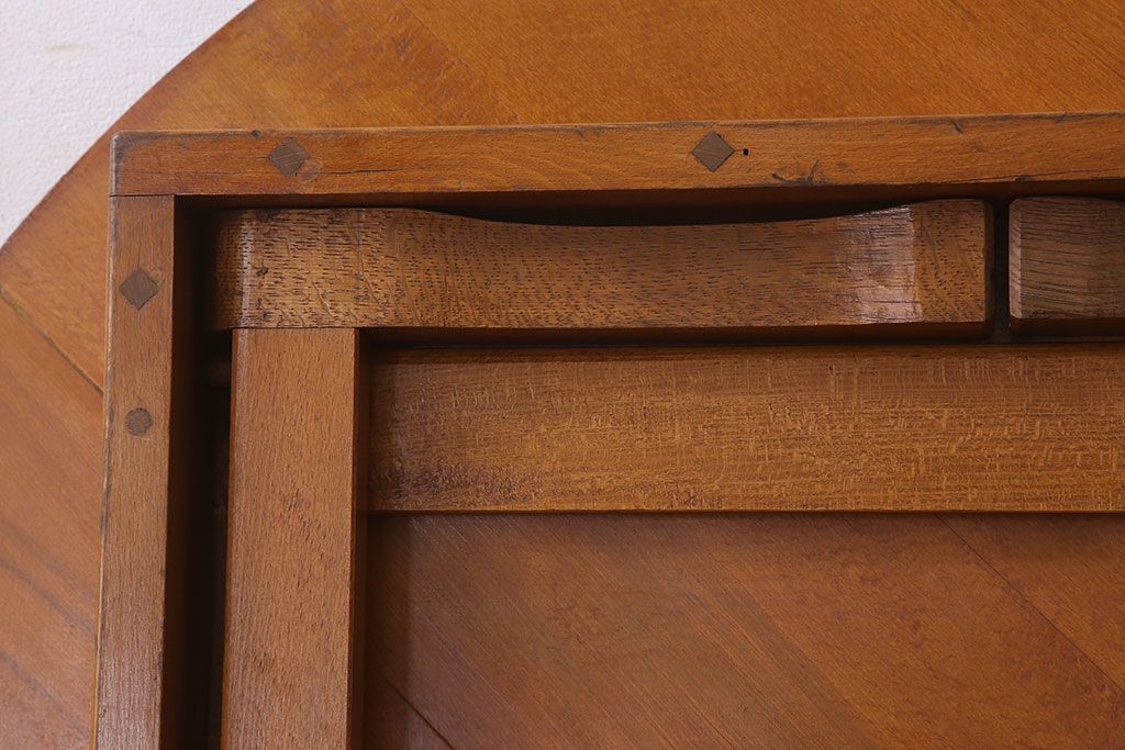 アンティーク家具　古いブナ材製　大ぶりなアンティーク丸ちゃぶ台