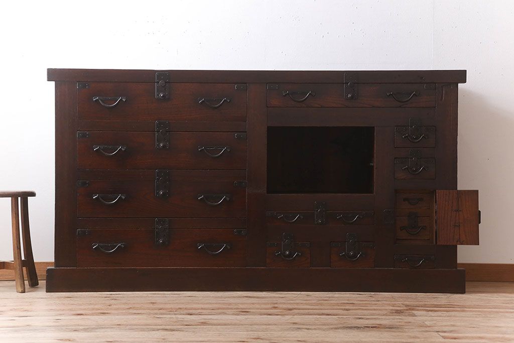 アンティーク家具　明治期　上手物　水屋箪笥サイドボード