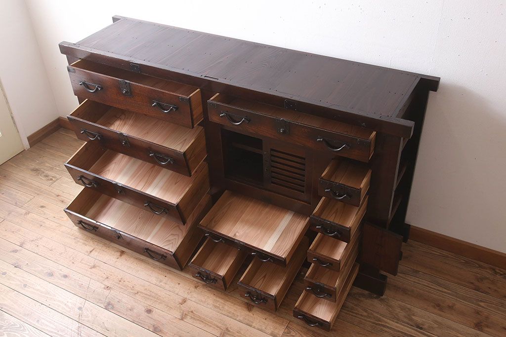 アンティーク家具　明治期　上手物　水屋箪笥サイドボード
