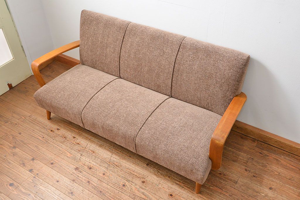 レトロ家具 アンティーク 1960〜70年代 レトロな3Pソファ(3人