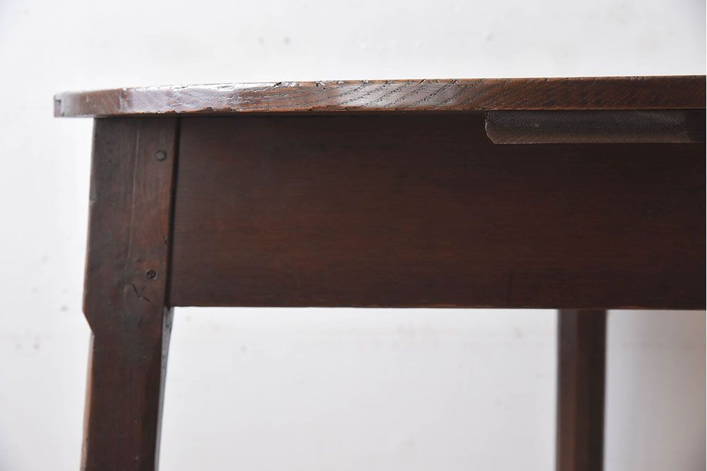 アンティーク家具　栗材!古い木製のラウンドテーブル