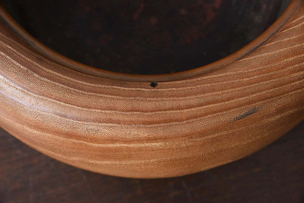 アンティーク雑貨　昭和初期　33cm　桐材　古い刳り貫き火鉢