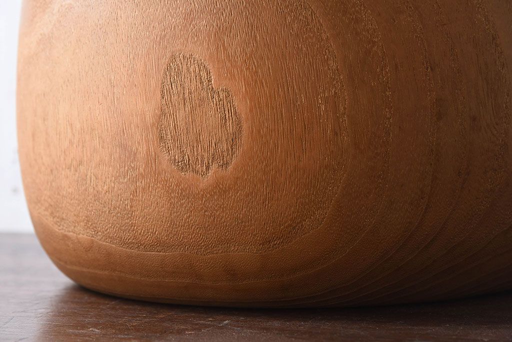アンティーク雑貨　昭和初期　33cm　桐材　古い刳り貫き火鉢