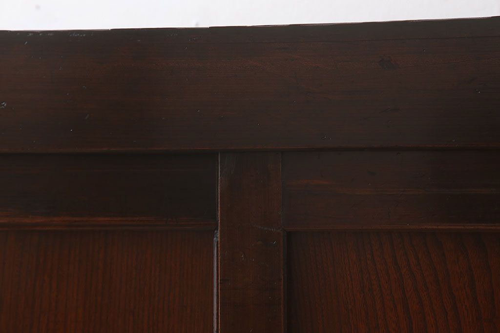 アンティーク家具　和モダン　鏡板欅材!六尺　明治期の水屋箪笥ローボード(テレビ台、キャビネット、収納棚)