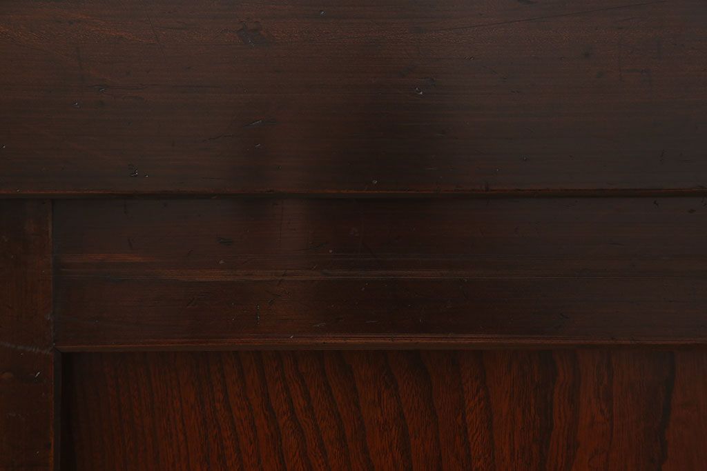 アンティーク家具　和モダン　鏡板欅材!六尺　明治期の水屋箪笥ローボード(テレビ台、キャビネット、収納棚)