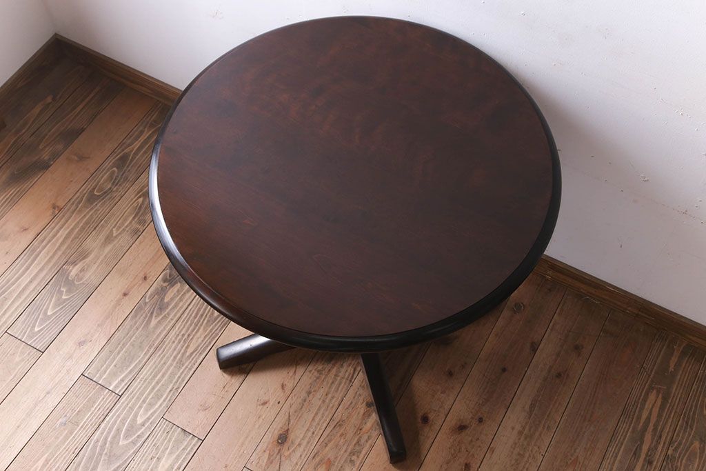 中古　北海道民芸家具　円形テーブル