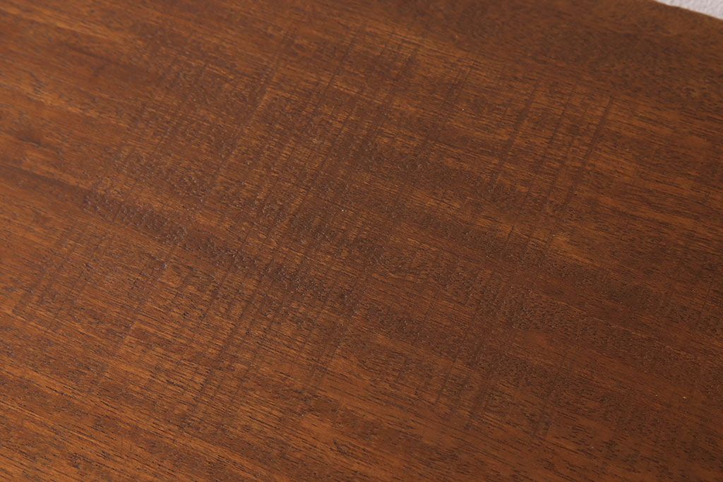 アンティーク家具 天板一枚板 ラワン材 シンプルな鉄脚テーブル