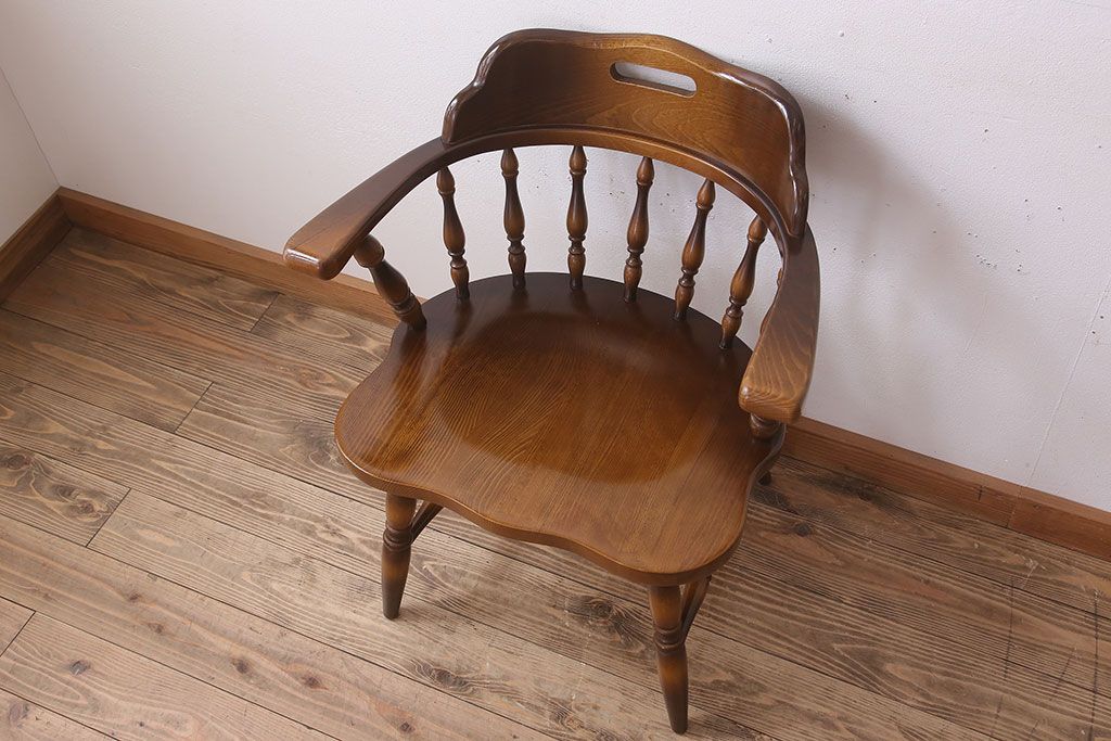 中古　飛騨産業　キツツキマーク　穂高　キャプテンチェア(1)
