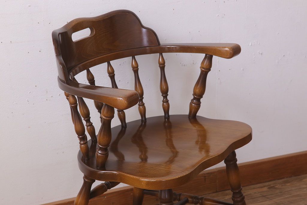 中古　飛騨産業　キツツキマーク　穂高　キャプテンチェア(1)