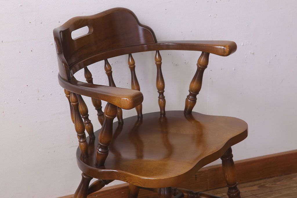 中古　飛騨産業　キツツキマーク　穂高　キャプテンチェア(2)