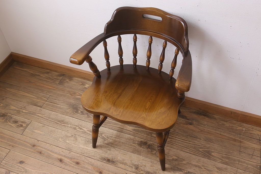 中古　飛騨産業　キツツキマーク　穂高　キャプテンチェア(3)