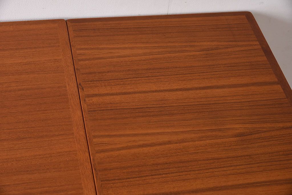 北欧家具　シンプルなビンテージダイニングテーブル(エクステンションテーブル)(2)