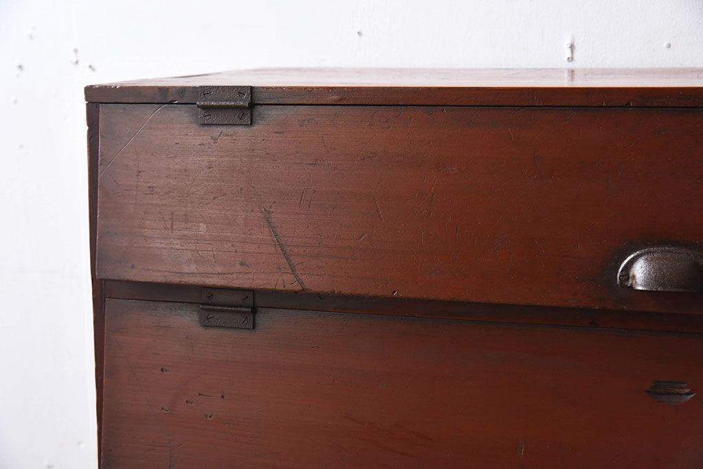 レトロ家具　和製アンティーク　昭和レトロ!古い木製のパタパタ収納棚