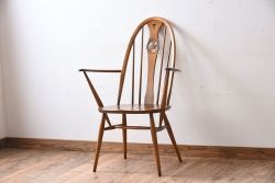 ヴィンテージ家具　イギリス　ERCOL(アーコール)　ビンテージ　スワンアームチェア(クエーカーチェア)(1)