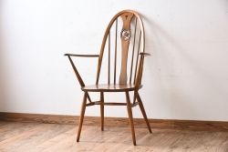 ヴィンテージ家具　イギリス　ERCOL(アーコール)　ビンテージ　スワンアームチェア(クエーカーチェア)(2)