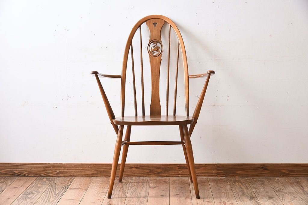 ヴィンテージ家具　イギリス　ERCOL(アーコール)　ビンテージ　スワンアームチェア(クエーカーチェア)(2)