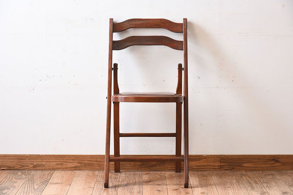 オリジナル 折りたたみ椅子　フォールディングチェア　　　古家具　古道具 レトロ 折り畳みイス