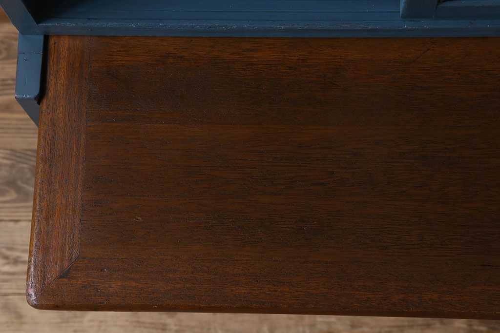 レトロ家具　昭和レトロ　レトロガラス入り!幅が狭いアンティーク食器棚(カップボード)