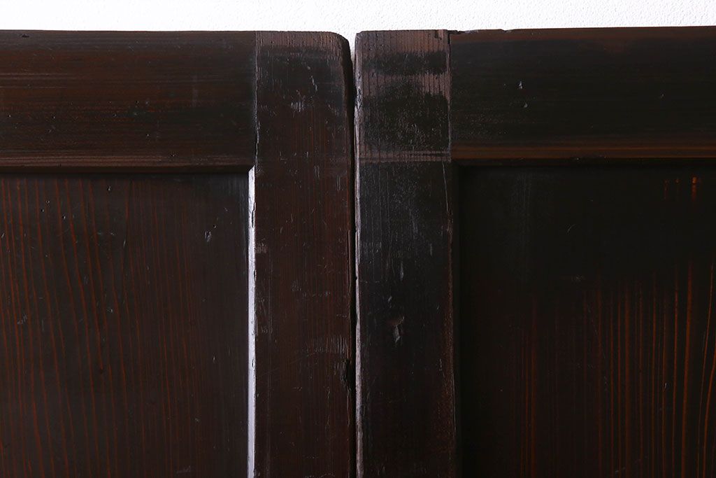 杉材　和製アンティーク　明治大正期　古い木味の帯戸4枚セット