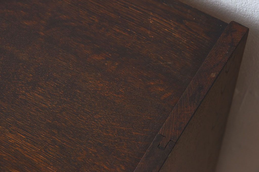 アンティーク家具　イギリスアンティーク　オーク材製　モダンなスタッキングブックケース(3)
