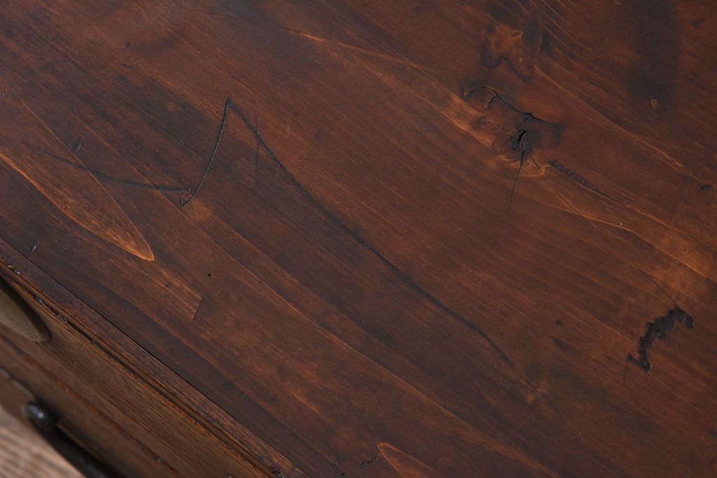 アンティーク家具　和製アンティーク　前面桐材!シンプルな丸金具の時代箪笥ローボード(衣装箪笥)(2)