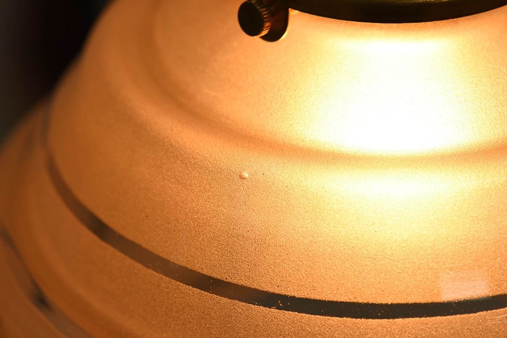 フランスアンティーク　すりガラスシェードのペンダントライト(天井照明)(1)