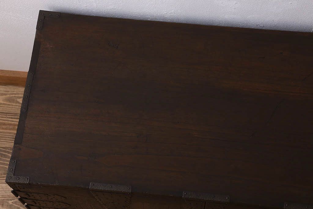 アンティーク家具　総桐材製　明治期!アンティークの観音箪笥ローボード(桐箪笥、桐たんす)