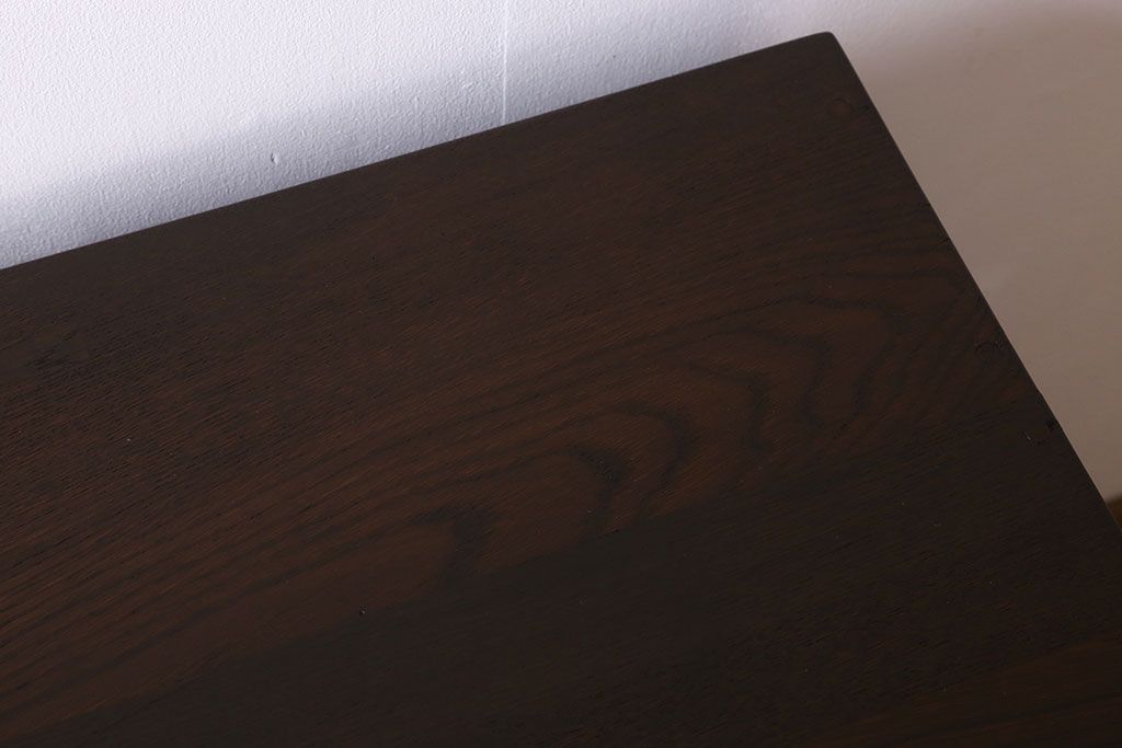 アンティーク家具　ナラ材!古い木製のシンプルなアンティーク薄型片袖机