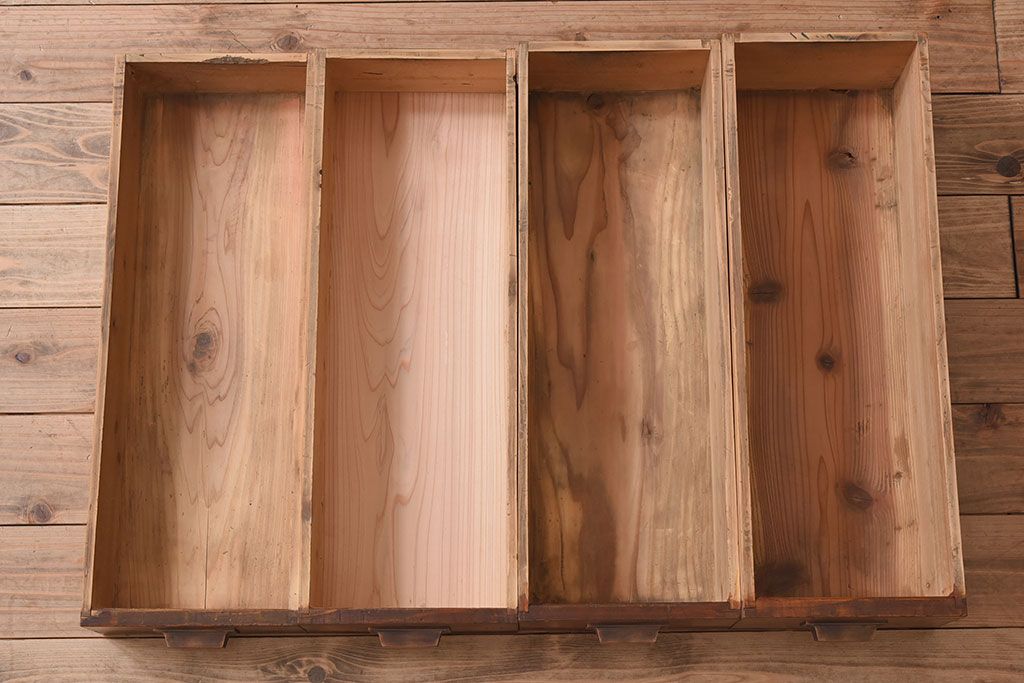 アンティーク家具　古い木製　檜材　大きなアンティーク両袖机